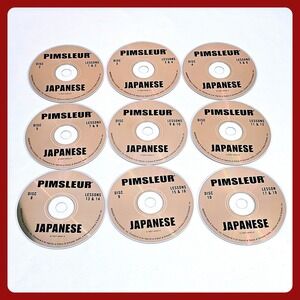 Pimsleur Japanese Language Audio CD Set Lessons 1-18 Discs 2-10 Case Logic